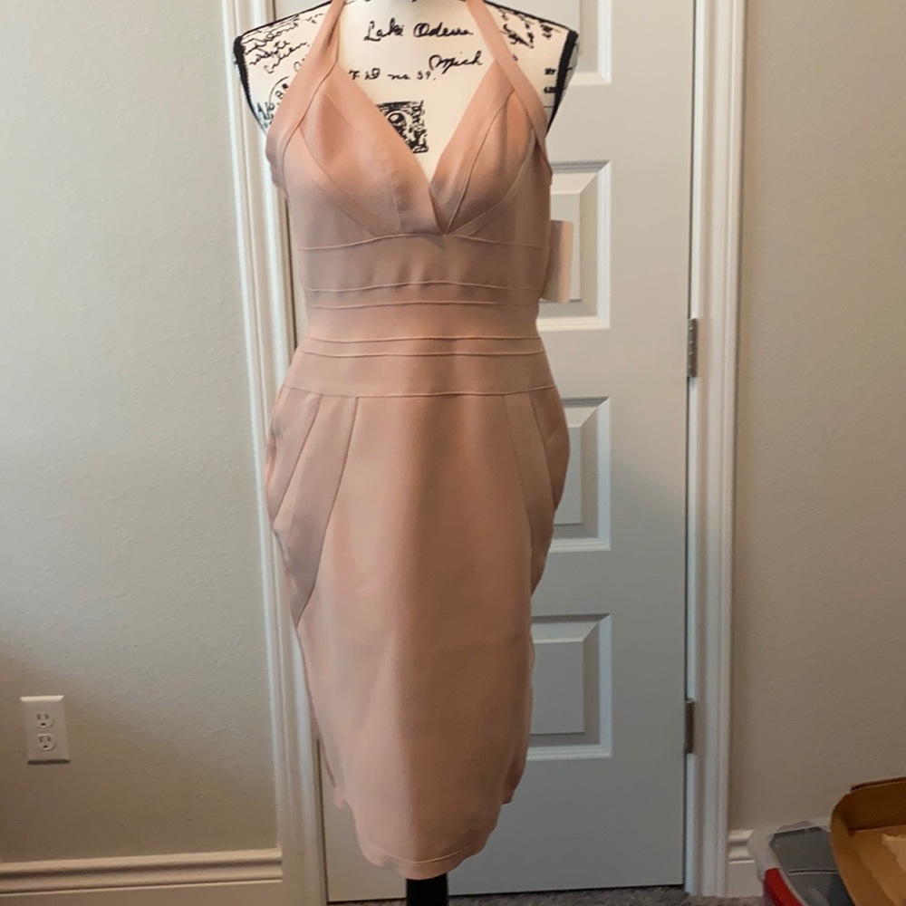 Rouge pink bandage dress.